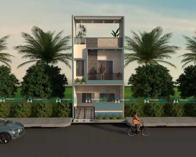 15x40 Modern Second Floor House Elevation Design 15x40 Modern Second Floor House Elevation Design
