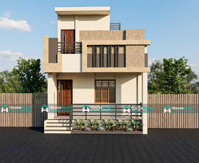 17x50 Simple Modern House Front Elevation Design 17x50 Simple Modern House Front Elevation Design