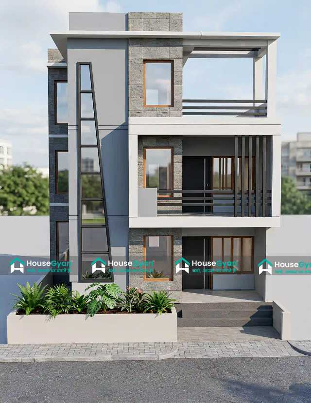 30x44 Second Floor Modern House Elevation Design 30x44 Second Floor Modern House Elevation Design