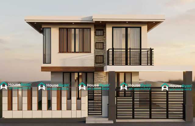 33x38 Contemporary Modern Duplex House Front Elevation Design 33x38 Contemporary Modern Duplex House Front Elevation Design