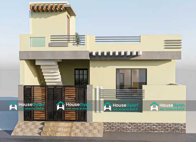 31x60 Ground Floor Modern House Elevation Design with External Staircase 31x60 Ground Floor Modern House Elevation Design with External Staircase