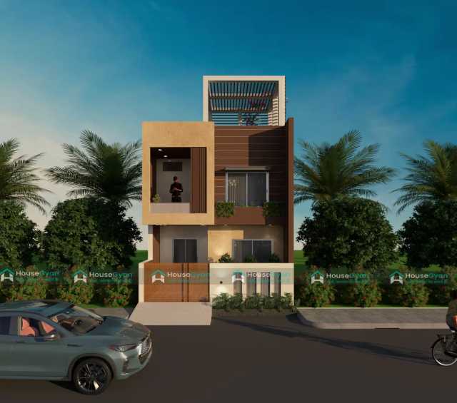 25x40 Second Floor House Elevation Design with Rooftop Gazebo 25x40 Second Floor House Elevation Design with Rooftop Gazebo