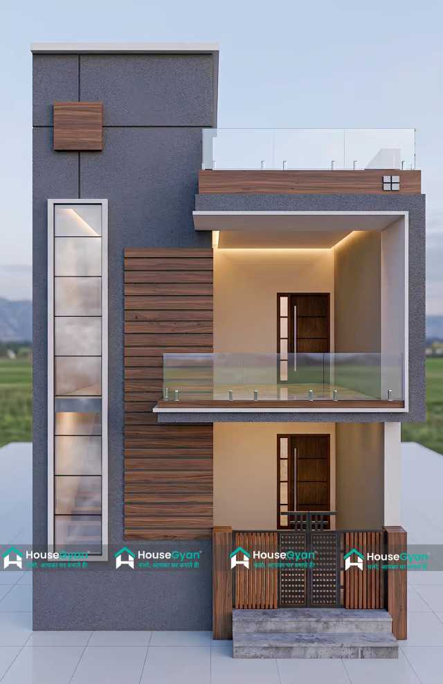 18x40 G+1 Ultra Modern House Front Elevation Design 18x40 G+1 Ultra Modern House Front Elevation Design