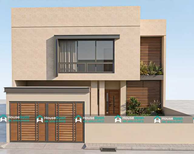 33x70 G+1 Minimal Modern House Elevation Design 33x70 G+1 Minimal Modern House Elevation Design
