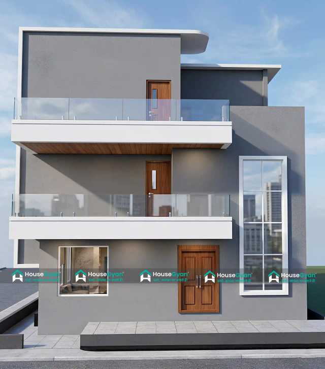40x62 Modern Minimalist Duplex Elevation Design 40x62 Modern Minimalist Duplex Elevation Design