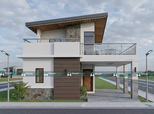 27x32 Single Storey 3D Front House Elevation Design 27x32 Single Storey 3D Front House Elevation Design