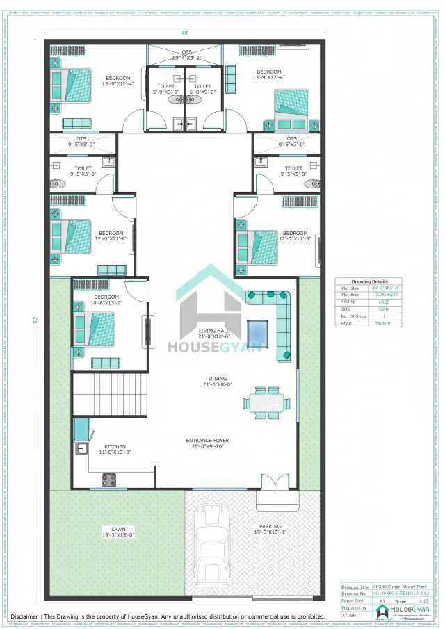 40X80 East Facing 5BHK Ground Floor House Plan | 3200 Sqft Plot Floor Plan 40X80 East Facing 5BHK Ground Floor House Plan | 3200 Sqft Plot Floor Plan