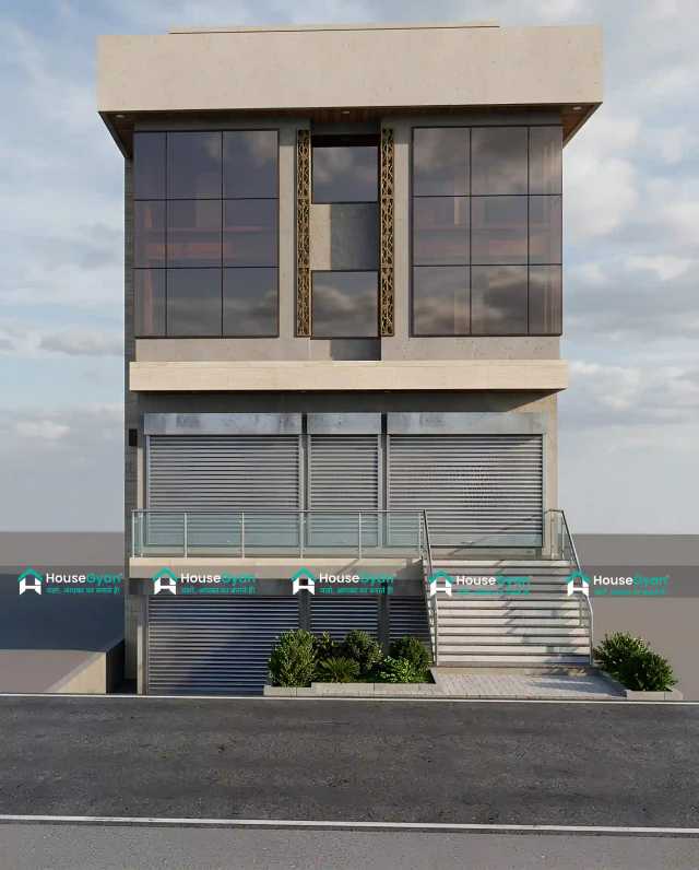 30x70 Second Floor Modern Commercial Building Elevation Design 30x70 Second Floor Modern Commercial Building Elevation Design
