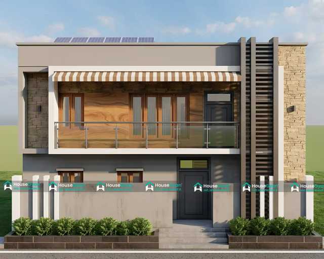 25X32 Modern Double Storey House Front Elevation Design 25X32 Modern Double Storey House Front Elevation Design