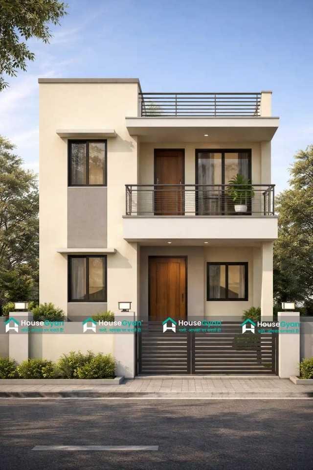 20x60 Double Storey Simple Modern House Elevation Design with Open Terrace 20x60 Double Storey Simple Modern House Elevation Design with Open Terrace