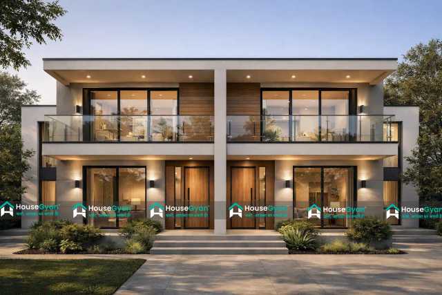 50x42 G+1 Modern Contemporary Duplex Elevation Design 50x42 G+1 Modern Contemporary Duplex Elevation Design