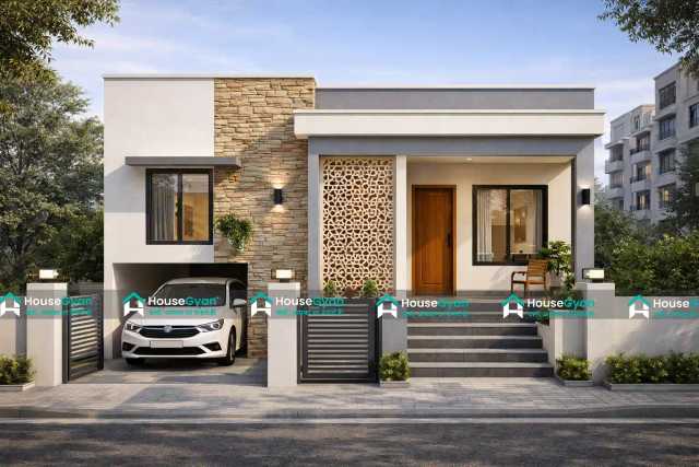 25x30 Single Floor Modern House Elevation Design 25x30 Single Floor Modern House Elevation Design