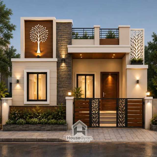 17X45 Modern Ground Floor Front House Elevation Design 17X45 Modern Ground Floor Front House Elevation Design