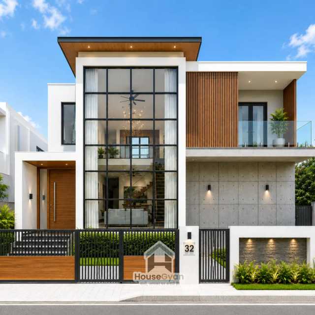 26X36 Modern Contemporary Double Storey House Elevation Design 26X36 Modern Contemporary Double Storey House Elevation Design