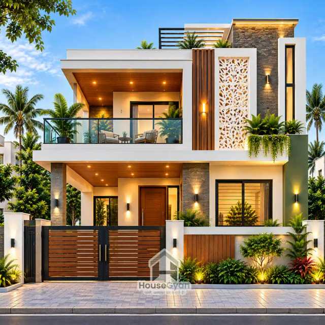 40X80 Modern Contemporary First Floor House Elevation Design 40X80 Modern Contemporary First Floor House Elevation Design