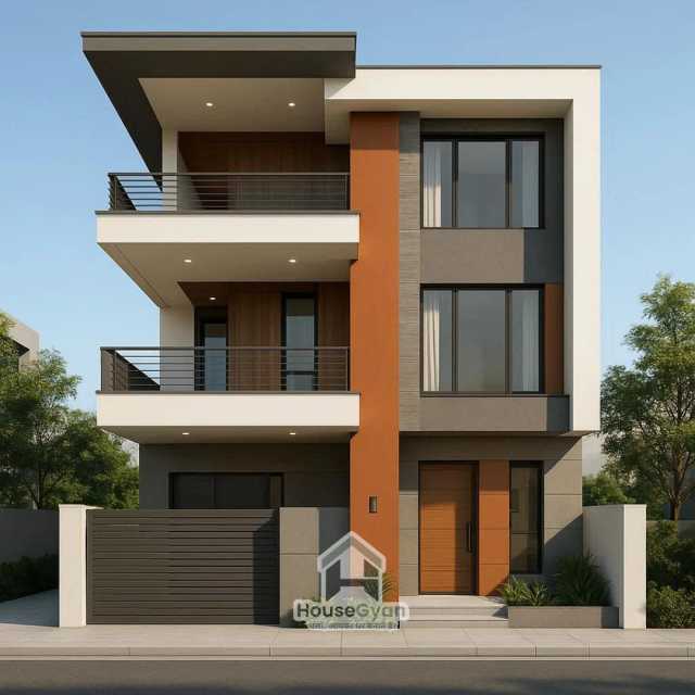 Ground Floor Elevation Design | Single Floor House Design | HouseGyan